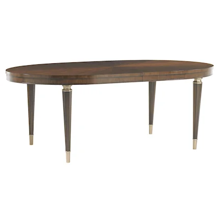 Contemporary Drake Oval Dining Table with Rose Gold Ferrules